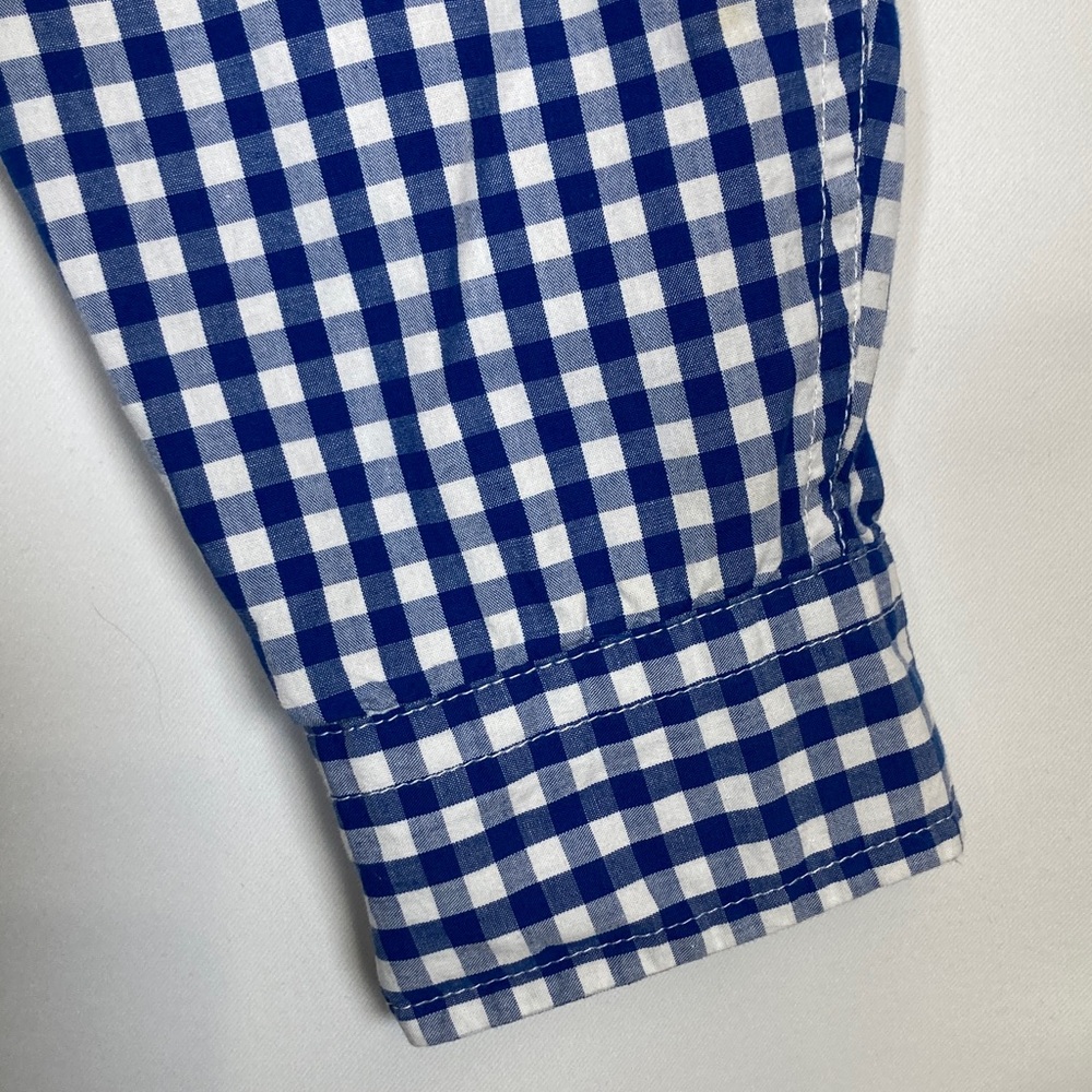 Falls Creek Women’s Royal Blue White Gingham Plaid Button Up Sz M - Picture 13 of 13